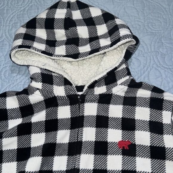 The Childrens Place Kids Buffalo Plaid Hooded Onesie Pajama XXL - Picture 3 of 8